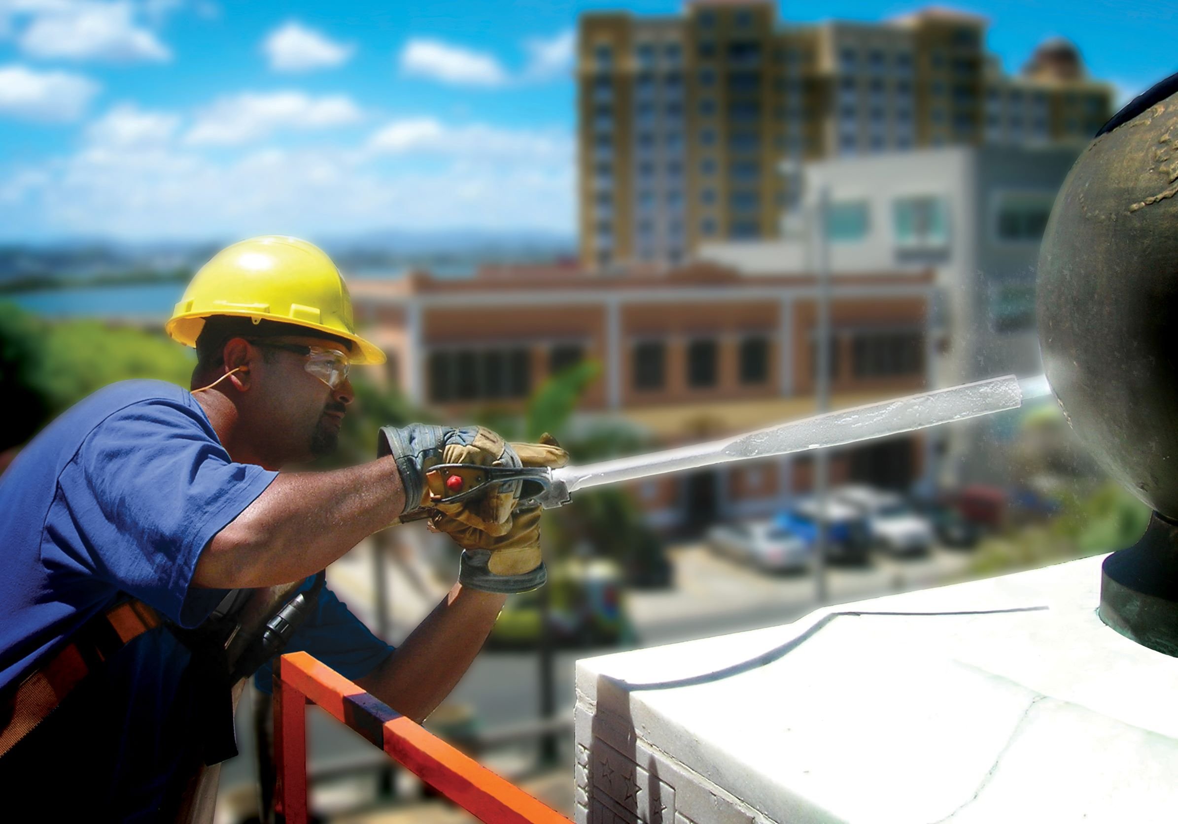 Dry ice blasting removes surface corrosion and failed coating